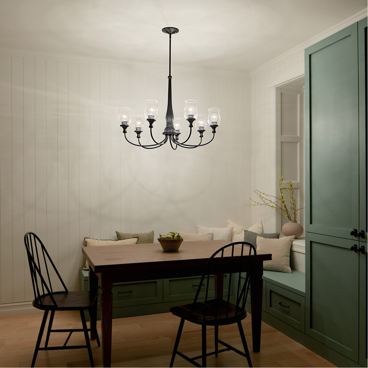 Homestead Melis 7 Light 35.75 inch Black Chandelier Ceiling Light